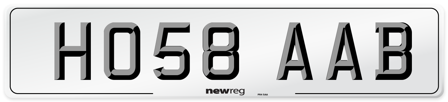 HO58 AAB Number Plate from New Reg
